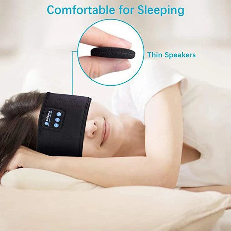 Masque pour les yeux et casque Bluetooth, bandana sur l'oreille, excellent pour dormir en écoutant de la musique.